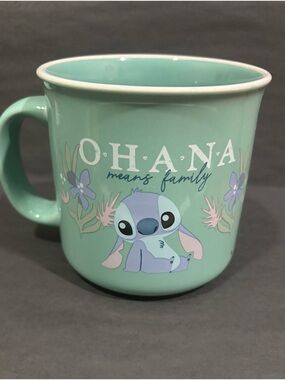Ohana Means Family Mint Green Ceramic Mug - Disney Stitch